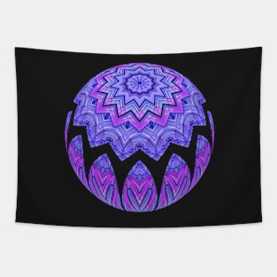 Cool tones mandala in blue and fuchsia Tapestry