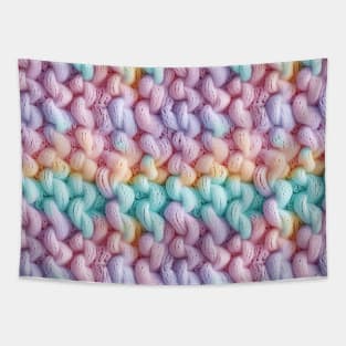 Pastel Knit Waves Tapestry