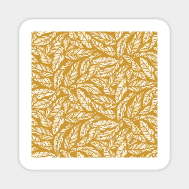 Golden Leaves Magnet by Carolina Díaz