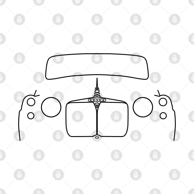 Rover P4 classic car outline graphic (black) by soitwouldseem