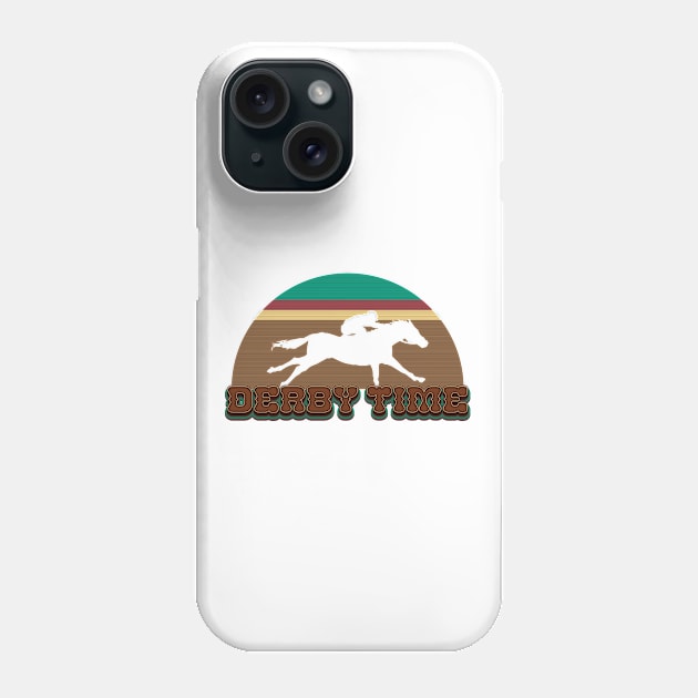 Retro Derby Time - Horse Racing Phone Case by Whimsical Thinker