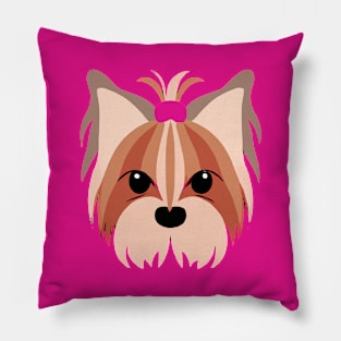 Yorkshire Terrier Pink Dog Lover Yorkie Retro Pillow