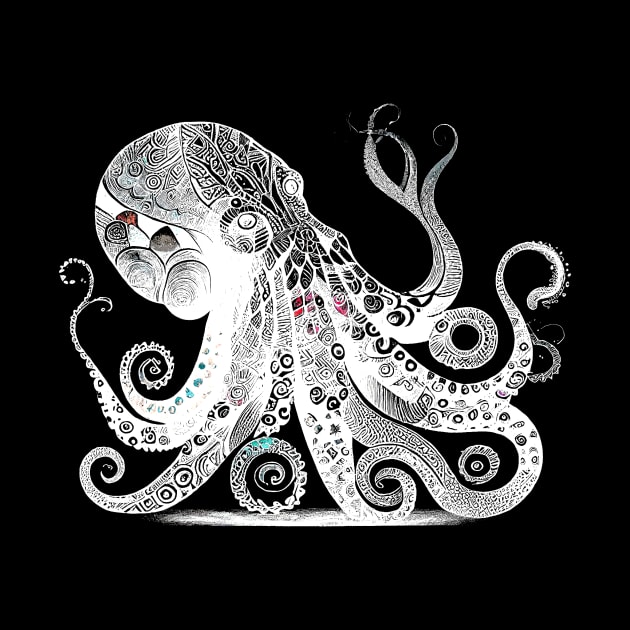Cool octopus design with Aztec pattern by Unelmoija