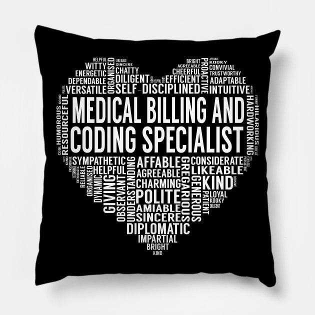 Medical Billing And Coding Specialist Heart Pillow by LotusTee