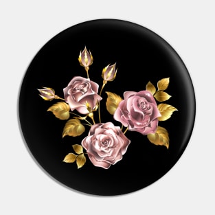 Small bouquet of pink gold roses Pin