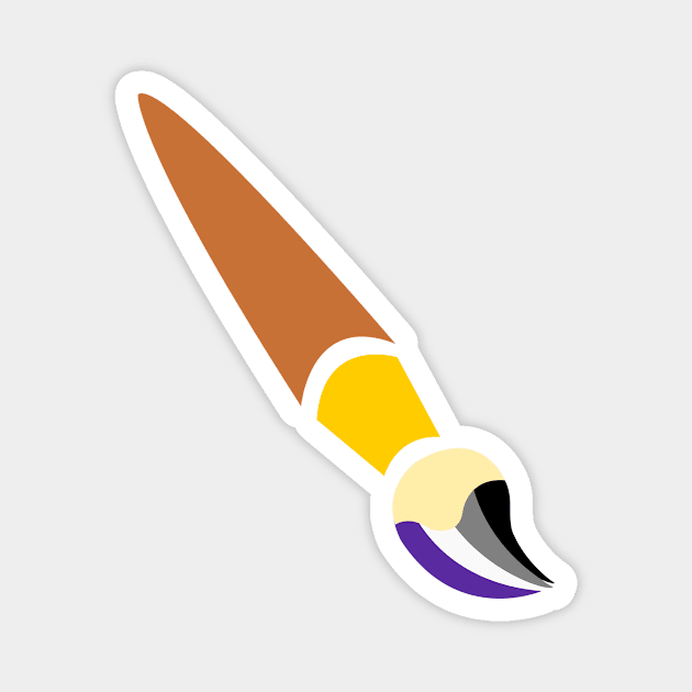 Asexual Pride Paintbrush Magnet by traditionation