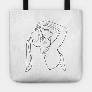 Minimalist Abstract Woman Body Line Tote