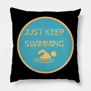 Vintage Just Keep Swimming Pillow