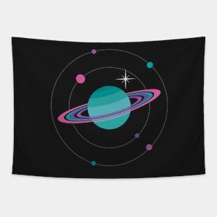 Turquoise Saturn Tapestry