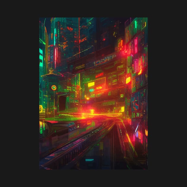 Japan Neon City Lights by jodotodesign