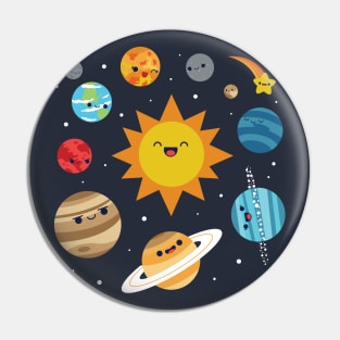 Kawaii Solar System Pin