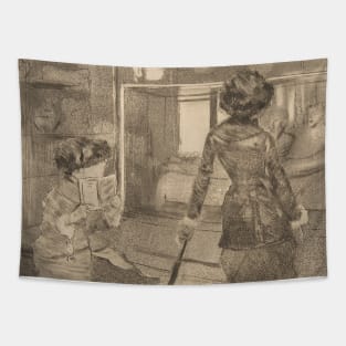 Mary Cassatt at the Louvre by Edgar Degas Tapestry