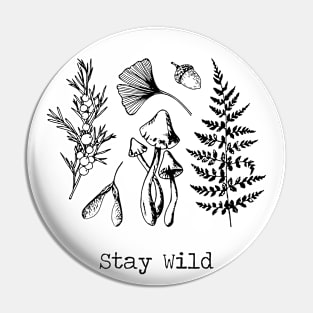 Stay Wild Forest Elements Pin