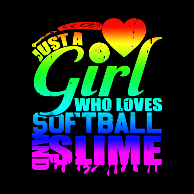 Just A Girl Who Loves Softball And Slime Shirt Queen Player by Danielsmfbb