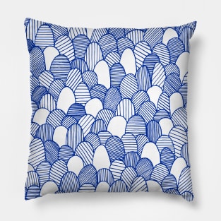 Striped Scallops - Blue Pillow