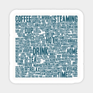 Coffee Tea Cup Pattern Text Word Cloud Magnet