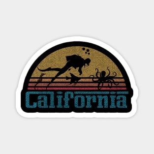 California Sunset Scuba Diving Design Magnet