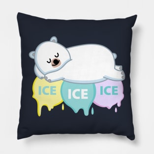 Polar bear on ice Pillow