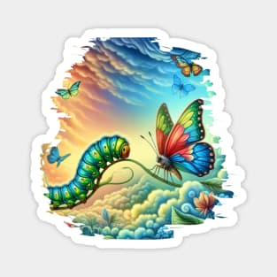 From Caterpillar to Butterfly mystical Sky Magnet