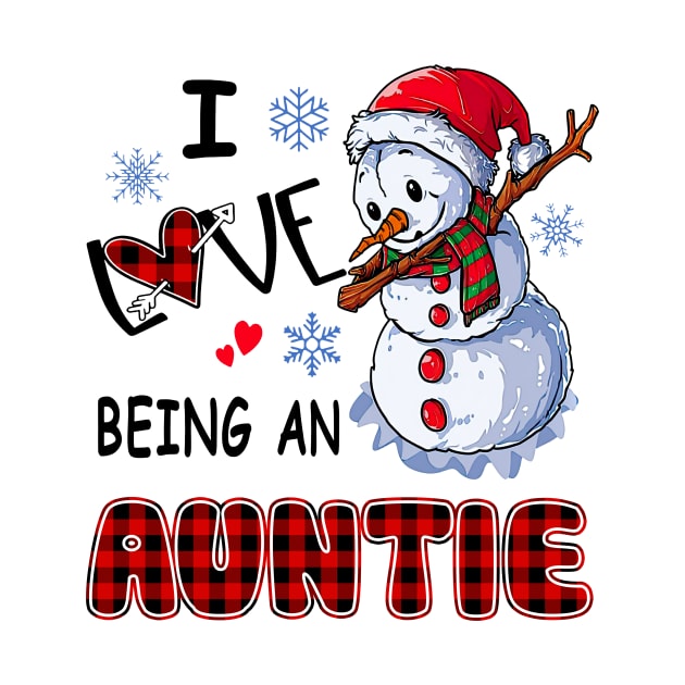 Chirstmas Snowman I Love Being An Auntie by cogemma.art