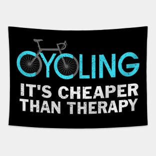 Cycling It's Cheaper Than a Therapy Bicycle Race Bicycling Tapestry