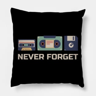 Never Forget - Old Retro Tech - Retro Color Pillow