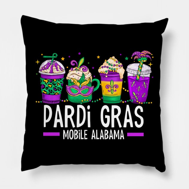 Pardi Gras Mobile Alabama Mardi Gras Pillow by BDAZ