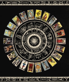 Astrology Wheel & Tarot Tapestry Magnet