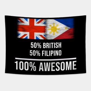 50% British 50% Filipino 100% Awesome - Gift for Filipino Heritage From Philippines Tapestry