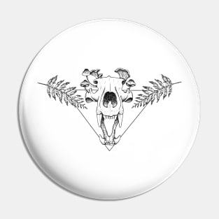 Bear Skull Mushroom Design Pin