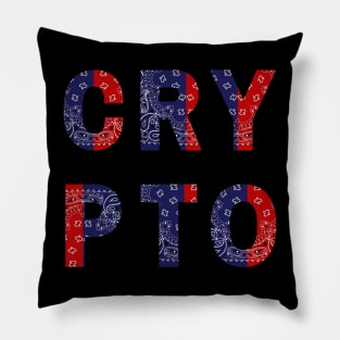 Red and Blue Crypto Pillow