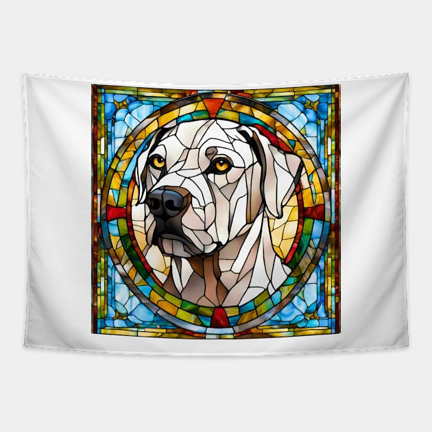 Stained Glass Argentinian Dogo Tapestry by Doodle and Things