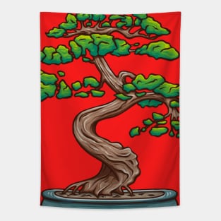 Vintage doodle illustration of Bonsai Tree Tapestry