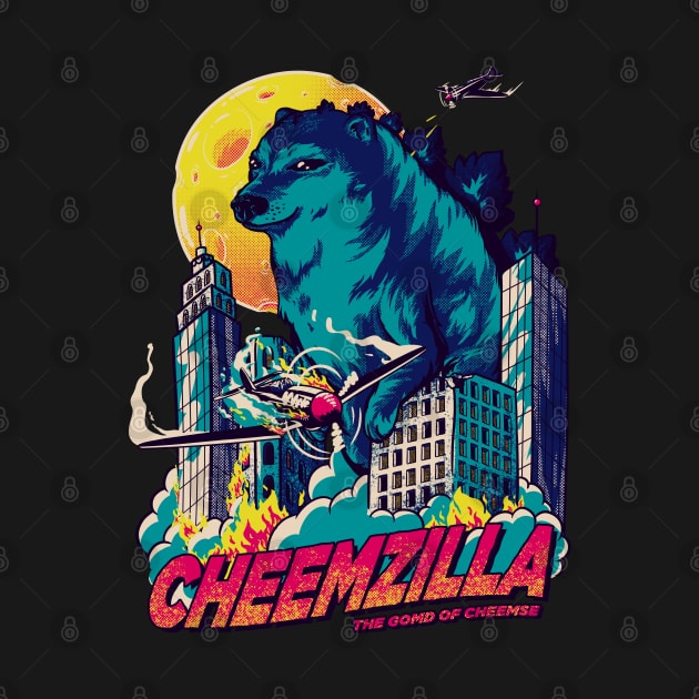 Cheems | Cheemzilla - The Gomd of Cheemse (Blue) Cheems by anycolordesigns