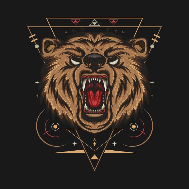 Furious bear head illustration by AGORA studio