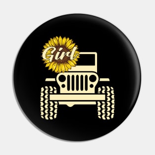 Jeep Sunflower Jeep Girl Jeep Women Pin