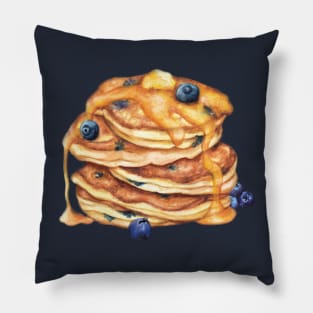 Breakfast Food -Pancakes with syrup and blueberries Pillow