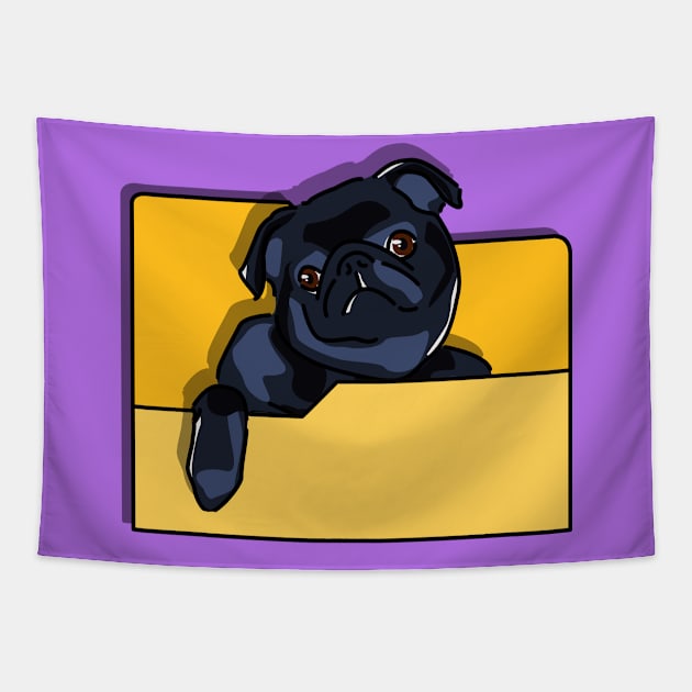 Pug in a Folder Icon Tapestry by Fun Funky Designs