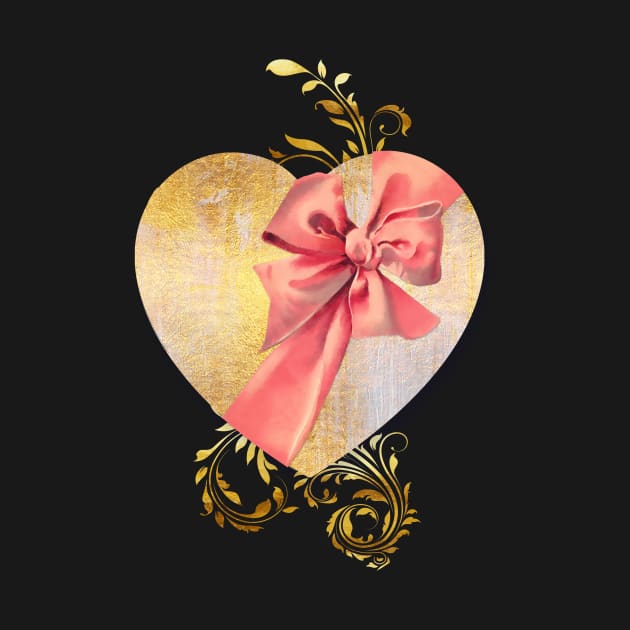 Eternal Heart, wrapped in a bow, Valentines Day tee shirt by LittleBean