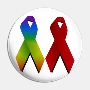 LGBTQ Gay and Aids Support ribbons Pin