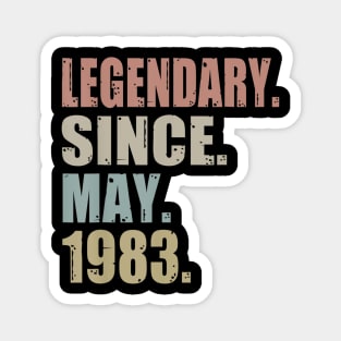 36th Birthday Gifts Retro Legendary Since May 1983 Magnet