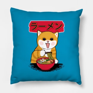 Cat and ramen Pillow