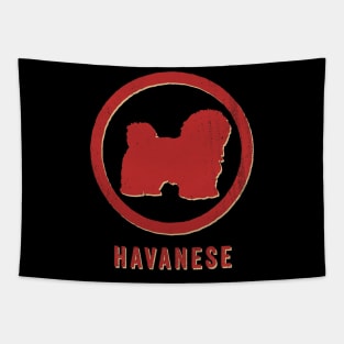 Havanese Dog Retro Vintage Tapestry