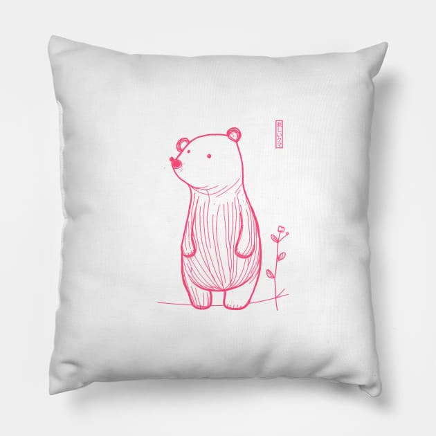 sad bear Pillow by bmron