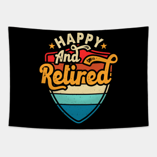 Happy And Retired T shirt For Women Tapestry