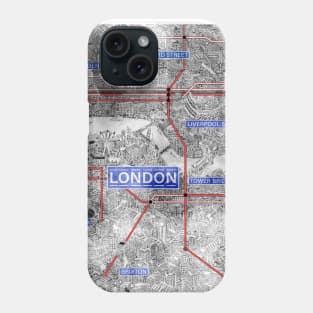 London underground map drawing art Phone Case