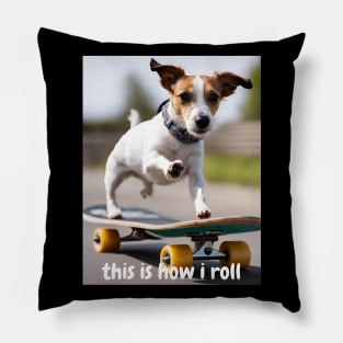 Skater Jack Russell Pillow