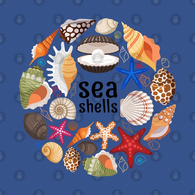 Sea shells illustration by Mako Design 