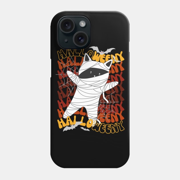 Cute Halloween Black Cat Mummy Phone Case by HappyPeeps