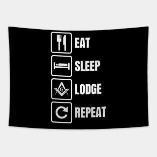 Eat Sleep Lodge Repeat Masonic Freemason Tapestry